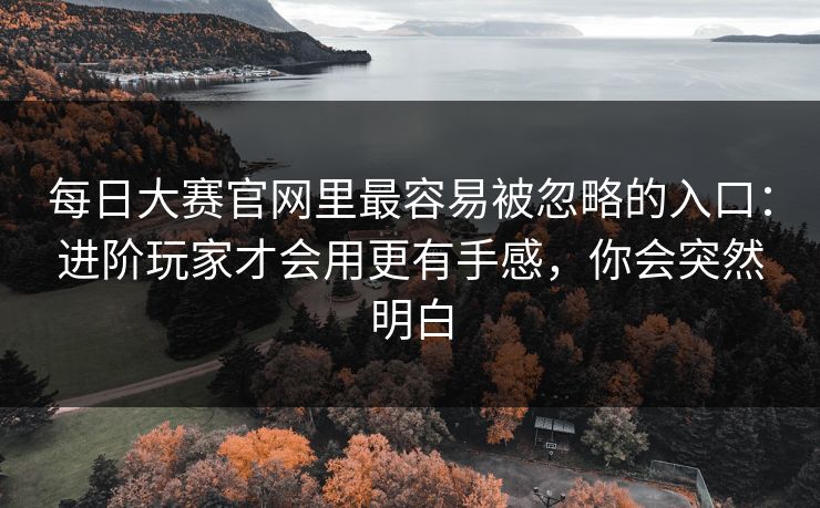 每日大赛官网里最容易被忽略的入口:进阶玩家才会用更有手感,你会突然明白 每日大赛官网里最容易被忽略的入口:进阶玩家才会用更有手感,你会突然明白