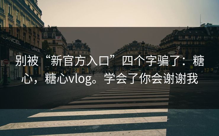 别被“新官方入口”四个字骗了：糖心，糖心vlog。学会了你会谢谢我